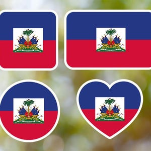 Haiti Adesivo Geométrico para Laptop, Carro, Livro, Garrafa de Água, Capacete, Caixa de Ferramentas [Várias Formas]