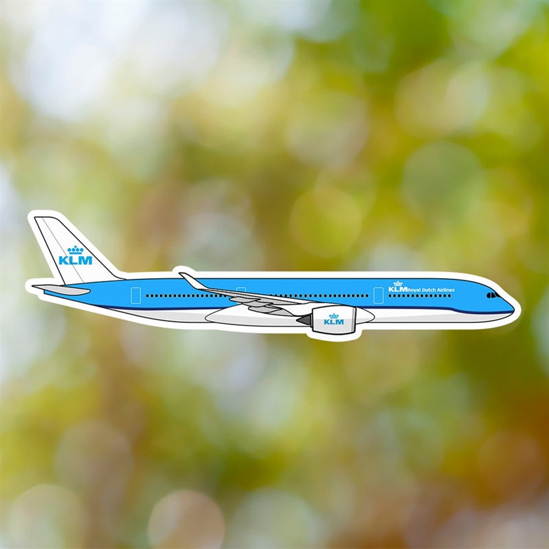 Airbus A350 Sticker, KLM Airplane Sticker Waterproof for Suitcase, Car