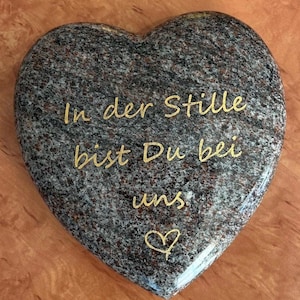Steinherz mit Gravur - Herz aus Naturstein - Granit in verschiedenen Farben, Stein, Herz, Grabschmuck, Deko, Liebe, Geschenk, Hochzeit