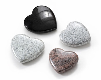 Corazón de piedra - corazón de piedra natural - granito en varios colores, decoración de tumba, corazón, luto, piedra, decoración, regalo, boda, amor