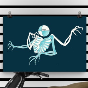 Skeleton Art Poster, Skeleton Wall Art, Halloween Decor, Skeleton Print, Funny Skeleton Poster, Skeleton Art Prints, Halloween Poster Gift