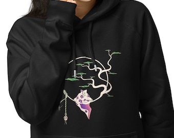 Cat Art Hoodie, Bonsai Cat Hoodie, Eco-Friendly Hoodie for Women