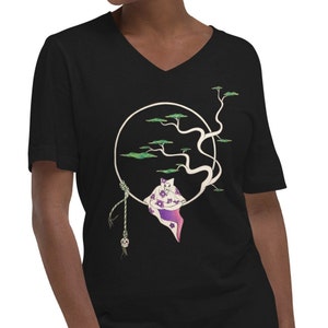 Bonsai-Katzen-Shirt, ästhetisches Katzen-Shirt, Katzen-Kunst-Shirt, Katzen-T-Shirt, Kunstliebhaber-Shirt, lustiges Katzen-Shirt, Kitty-Katzen-T-Shirt, Katzenliebhaber-Geschenk-Shirt