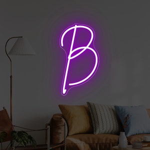 Letrero de neón personalizado con letras de la A a la Z, luz LED de neón con nombre para dormitorio de niña, decoración de pared del hogar, regalo de cumpleaños personalizado para niños