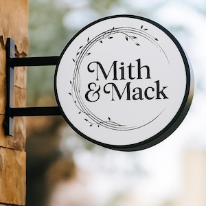 Double Sided Custom Blade Sign | Outdoor Business Sign for Boutique, Coffee Shop, Spa | Personalized Storefront Sign Metal Hanging