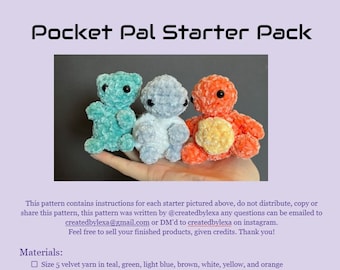 Pocket Pal Starter Set Crochet Pattern ** Digital Files only**