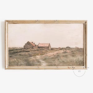 Frame TV Fall Art Landscape Painting, Vintage Autumn Field