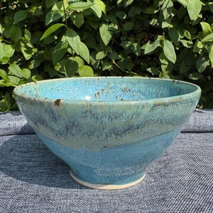 Handmade Ceramic bowl, blue, green