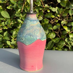 Handgemachte keramische Ölflasche, Ölausgießer, nachfüllbare Ölmenage, Essigkaraffe, Öl, Dekanter