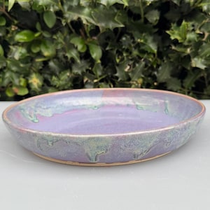 Pasta Bowl, Handmade Wide Dish, Serving Bowl, Wheel Thrown, Purple Pasta Bowl
