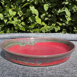 Pasta Bowl, Handmade Wide Dish, Serving Bowl, Wheel Thrown, Pink Bowl, pasta bowl