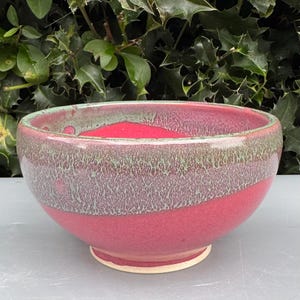 Handmade Ceramic bowl, bowl, pink and green