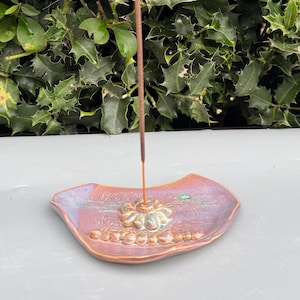 Handmade Purple Incense Stick Holder, burning tray
