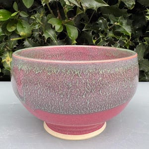 Handmade Ceramic bowl, bowl, pink and green
