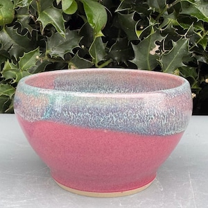 Handmade Ceramic small bowl, pink and green