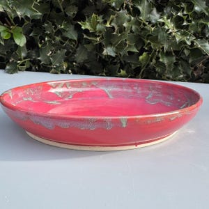 Pasta Bowl, Handmade Wide Dish, Serving Bowl, Wheel Thrown, Pink Bowl