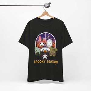 T-shirt mignon kawaii Hello Cat pour Halloween | T-shirt kawaii d'Halloween