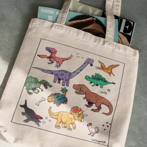 Cute Reusable Cartoon Dinosaur Tote Bag