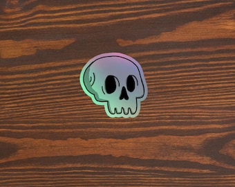 Holographic Skull Sticker