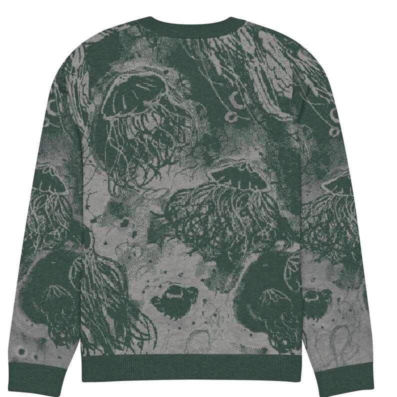 Green Jellyfish Sweater – Unique Ocean-Inspired Knitwear