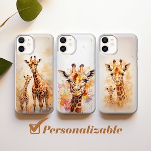 Coque de portable girafe Safari pour iPhone 16 15 14 13 12 11 Pro Max Xr 7 8, Samsung S25 S24 S23 FE A16 A15 Note 20 pixels