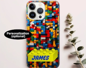 Toy Bricks Phone Case Custom Building Blocks cover fit for iPhone 17 16 15  14 13 12 Pro Max Xr 8, Samsung S25 S24 S23 FE A16 A15 Note 20