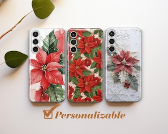 Julstjärna Telefonskal Julblomma Passar till Samsung S25 S24 S23 S22 FE S10 NOTE 20 A17 A55 A16 A56 A55 A24 A23 A32 A33 A34 A73 5G