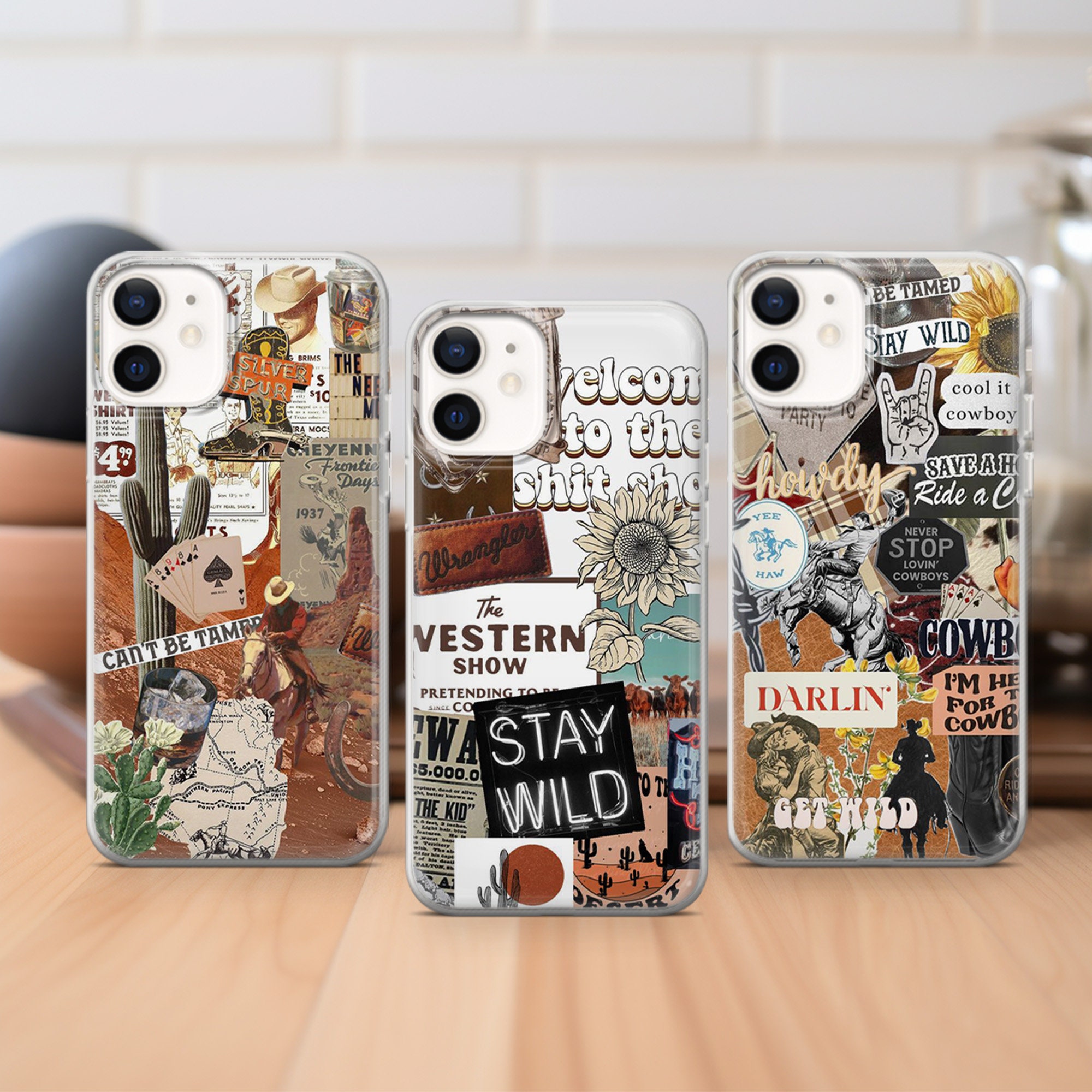 Western Phone Case Cowboy Rodeo cover fit for iPhone 17 16 15 14 13 12 Pro Max Xr 7 8, Samsung S25 S24 S23 FE A16 A15 Note 20, Pixel 10 9