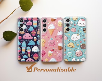 Kawaii phone case Cute Pink Korean cover fit for Samsung S25 S24 S23 S22 FE S10 NOTE 20 A17 A55 A16 A56 A55 A24 A23 A32 A33 A34 A73 5G