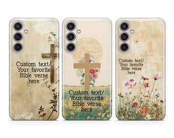 Custom Bible Verse Phone Case Christian cover fit for Samsung S25 S24 S23 S22 FE S10 NOTE 20 A16 A55 A15 A56 A55 A24 A23 A32 A33 A34 A73 5G