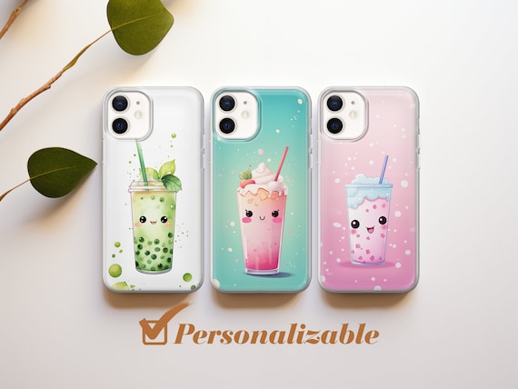 Boba Phone Case Bubble Tea Cute Cover Fit for iPhone 17 16 15 14 13 12 Pro  Max Xr 7 8, Samsung S25 S24 S23 FE A17 A16 Note 20, Pixel 10 9 - Etsy