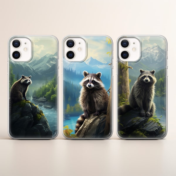 Raccoon Phone Case Cute Wildlife cover fit for iPhone 15 14 13 12 11 Pro Max Xr 7 8, Samsung S24 S23 S22 FE A14 A15 Note 20, Pixel 7 8