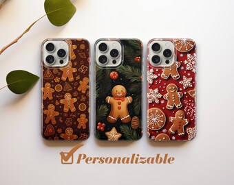 Christmas Phone Case Gingerbread Man cover fit for iPhone 17 16 15 14 13 12 Pro Max Xr 7 8 Plus Samsung S25 S24 S23 FE A16 A15 Note 20 Pixel