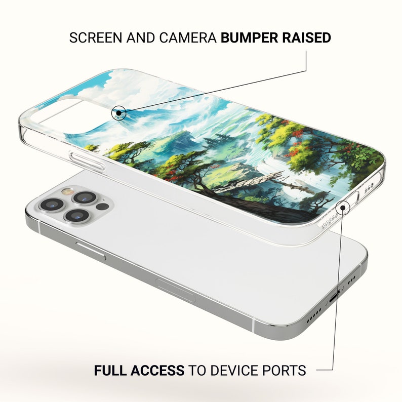 a cell phone with a picture of a landscape on it