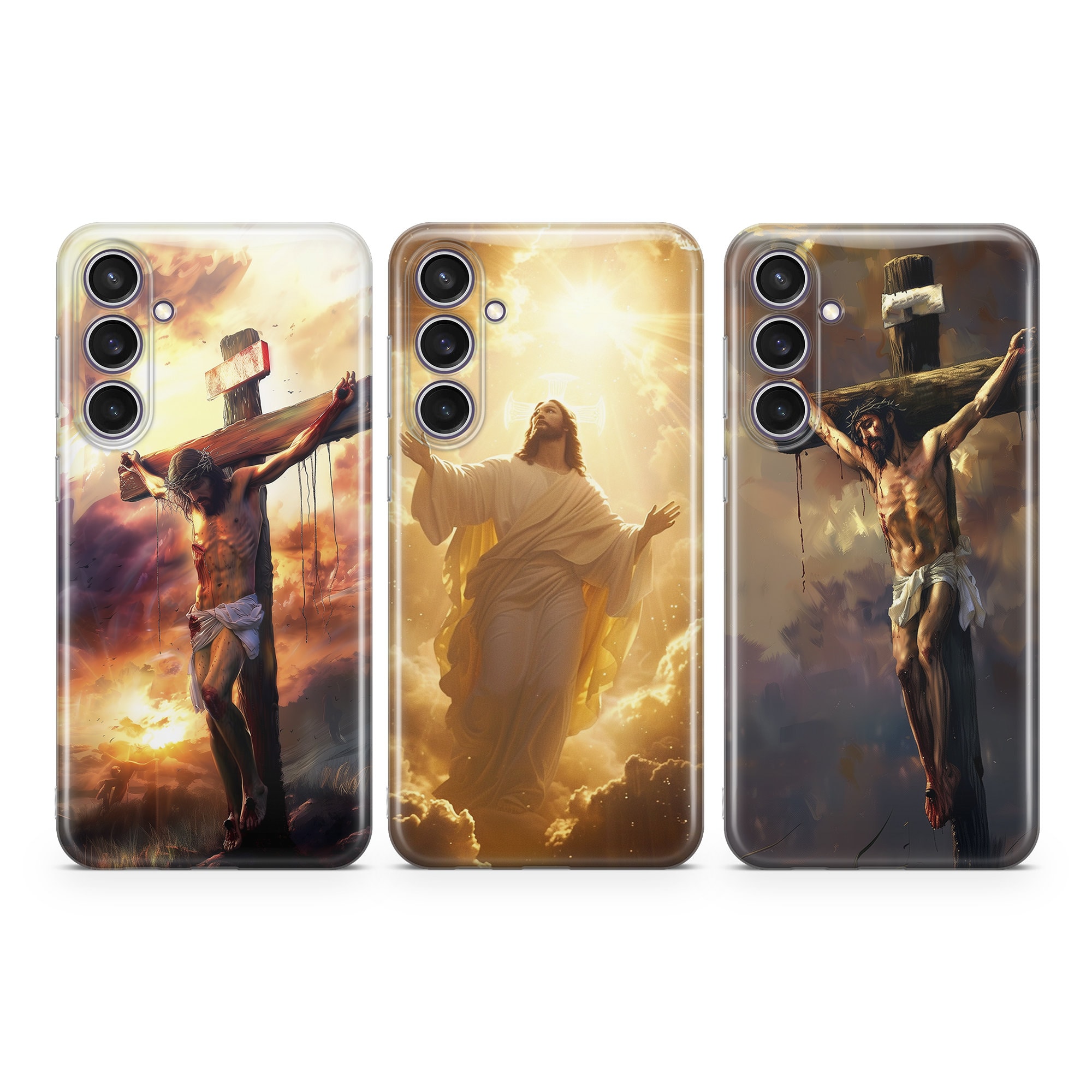 Jesus Christ Phone Case Christian Cross cover fit for Samsung S25 S24 S23 S22 FE S10 NOTE 20 A15 A55 A14 A56 A55 A24 A23 A32 A33 A34 A73 5G