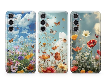 Spring Nature Phone Case Floral Landscape cover fit for Samsung S25 S24 S23 S22 FE S10 NOTE 20 A16 A55 A15 A56 A55 A24 A23 A32 A33 A34 A73