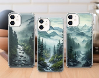Bergstelefonskal Natur Flod, Skog Anpassat fodral passar för iPhone 17 16 15 14 13 12 Pro Max Xr 7 8, Samsung S25 S24 S23 FE A17 A16 Note