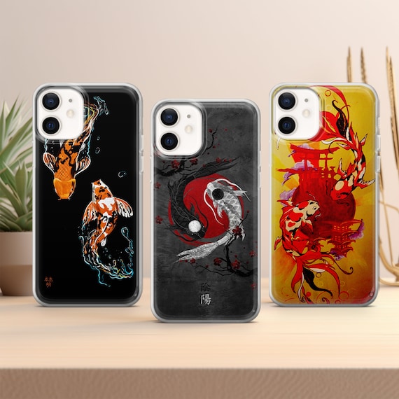 Koi Fish Phone Case Japanese Cover Fit for iPhone 15 14 13 12 11 Pro Max Xr  7 8 Plus, Samsung S24 S23 S22 FE A14 A15 Note 20, Pixel 8 7A 