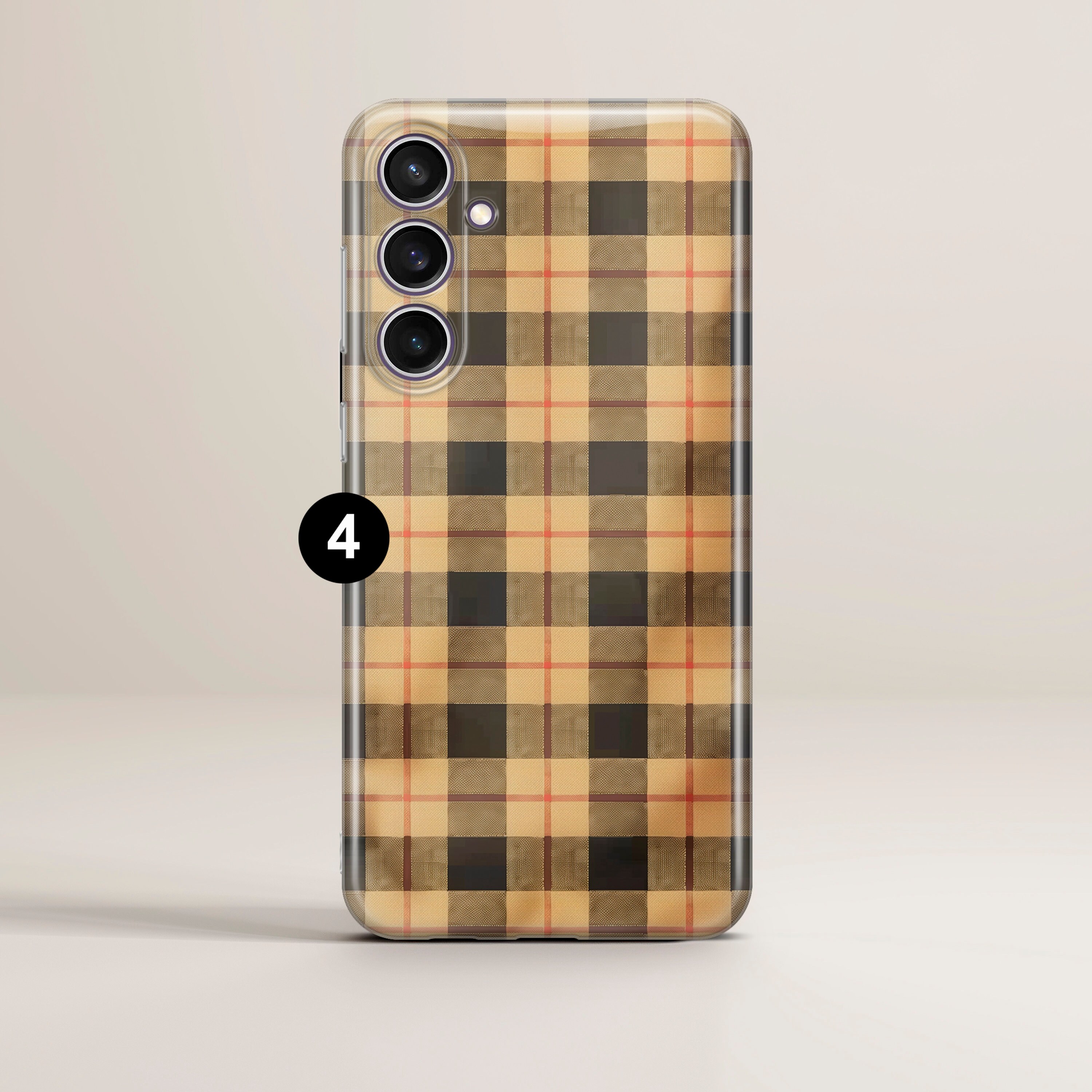 Fancy Phone Case Purse Checkered Pattern Print Cover Fit for Samsung ...
