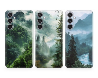 Mountains Phone Case Foggy Forest Landscape cover fit for Samsung S25 S24 S23 S22 FE S10 NOTE 20 A17 A55 A16 A56 A55 A24 A23 A32 A33 A34 A73