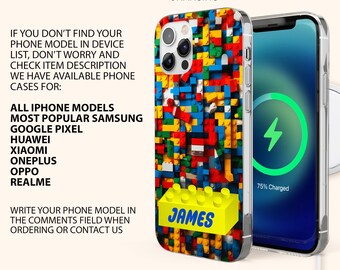 Toy Bricks Phone Case Custom Building Blocks Cover Fit for iPhone