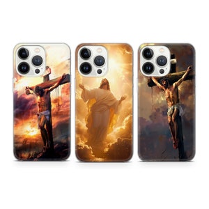 Jesus Christ Phone Case Christian Cross cover fit for iPhone 17 16 15 14 13 12 Pro Max Xr 7 8 Samsung S25 S24 S23 FE A16 A15 Note 20 Pixel