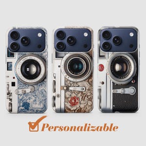 Custodia per fotocamera, stile retrò, vintage, con motivo floreale, adatta per iPhone 17, 16, 15, 14, 13, 12 Pro Max, Xr, 7, 8, Samsung S25, S24, S23, FE, A17, A16, Note 20.