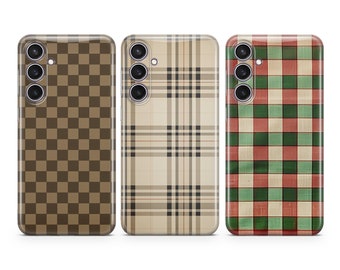 Fancy Phone Case Purse Checkered Pattern Print cover fit for Samsung S25 S24 S23 S22 FE S10 NOTE 20 A17 A55 A16 A56 A55 A24 A23 A32 A33 A34