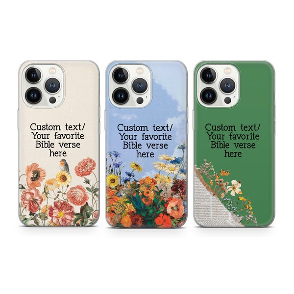 Perzonalized Bible Verse Custom Phone Case fit for iPhone 15 14 13 12 11 Pro Max Xr 7 8 Plus Samsung S24 S23 S22 FE A14 A15 Note 20 Pixel