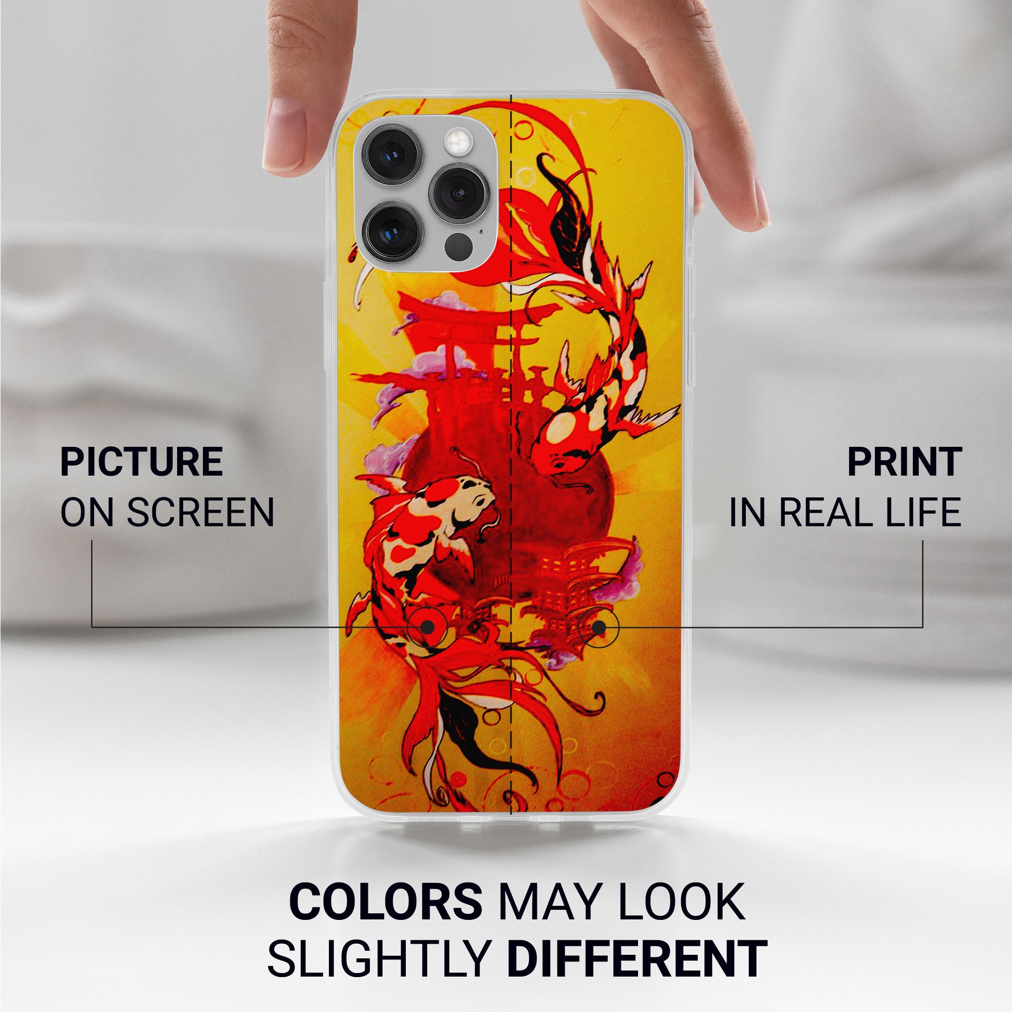 Koi Fish Phone Case Japanese Cover Fit for iPhone 16 15 14
