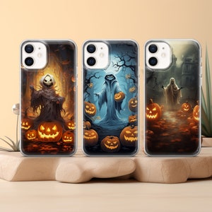 Ghost Phone Case Spooky Halloween cover fit for iPhone 17 16 15 14 13 12 Pro Max Xr 7 8, Samsung S23 S22 S21 FE A16 A54 Note 20, Pixel 10 7