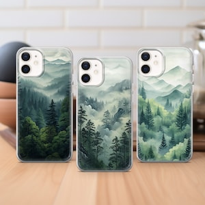Landscape Phone Case Mountains Nature, Forest cover fit for iPhone 17 16 15 14 13 12 Pro Max Xr 7 8, Samsung S25 S24 S23 FE A16 A15 Note 20