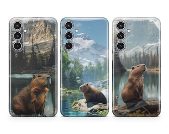 Capybara Phone Case Cute Mountains fit for Samsung S25 S24 S23 S22 FE S10 NOTE 20 A17 A55 A16 A56 A55 A24 A23 A32 A33 A34 A73 5G