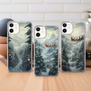 Christmas Phone Case Mountains Nature, Winter cover fit for iPhone 17 16 15 14 13 12 Pro Max Xr 7 8 Plus, Samsung S25 S24 S23 FE A16